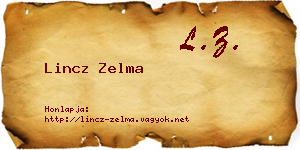 Lincz Zelma névjegykártya